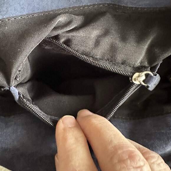 Vintage Alfani Leather Croc Embossed Blue 100% Leather suede lined Bag y2k retro - Picture 5 of 16